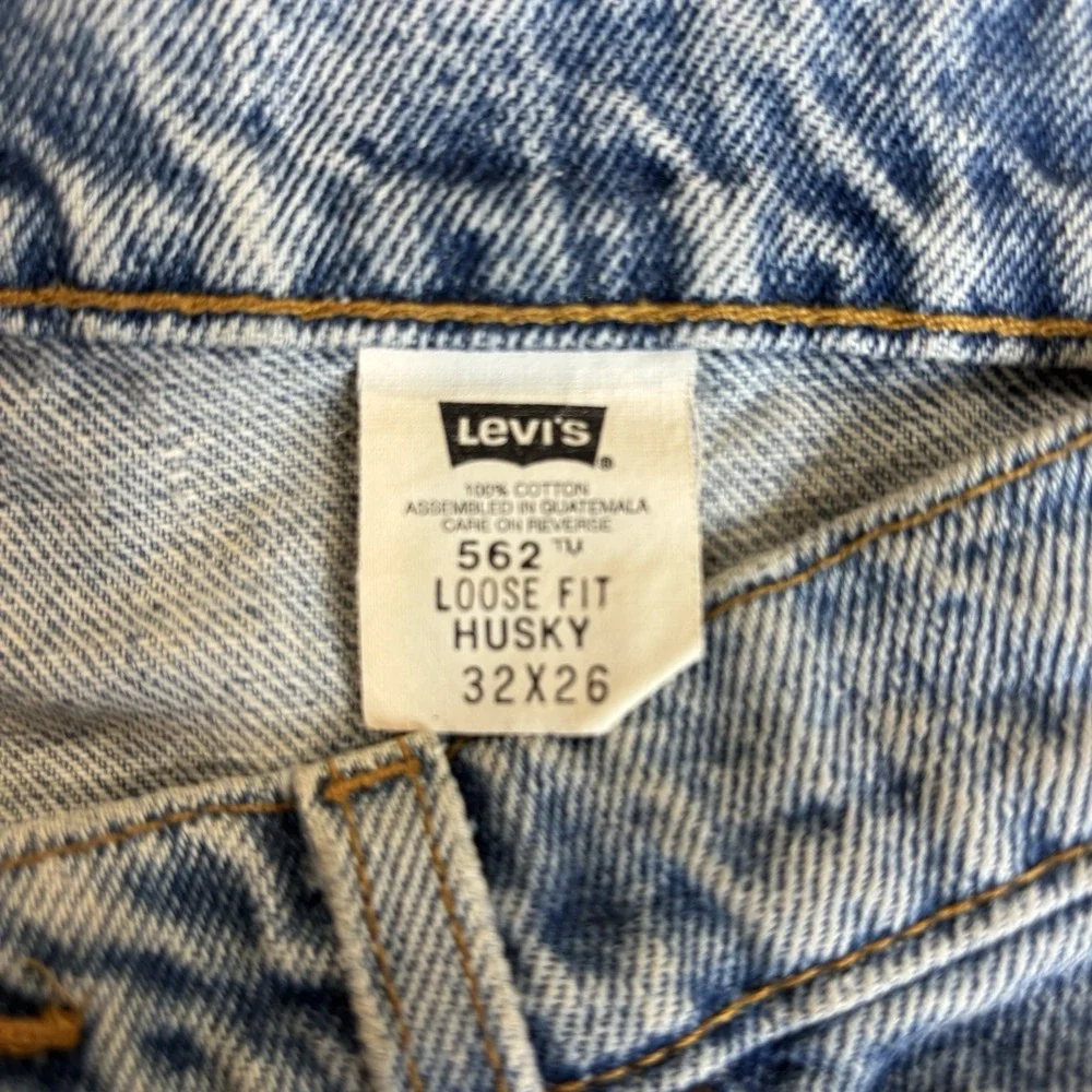 Levi Jeans 562 32x26 Boys Light Wash Y2K Denim Orange Tab‎